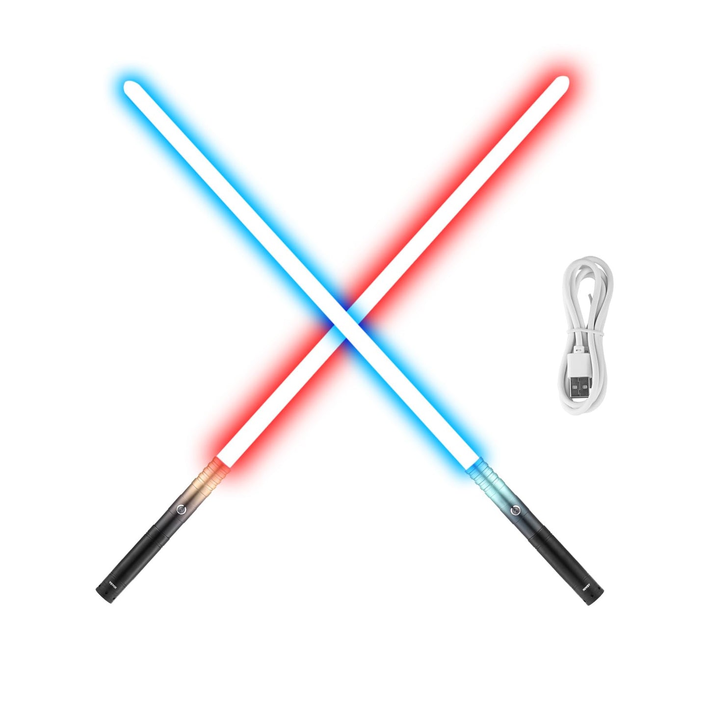 Vevor 2 In 1 Lightsaber, Heavy Metal Hilt Rgb Dueling Light Saber, Motion Control 12 Colors And 4 Sound Fonts Smooth Swing Force