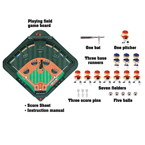 Game Zone Super Stadium Baseball Game - Realistic Tabletop Baseball Game For 2 Players Ages 6+