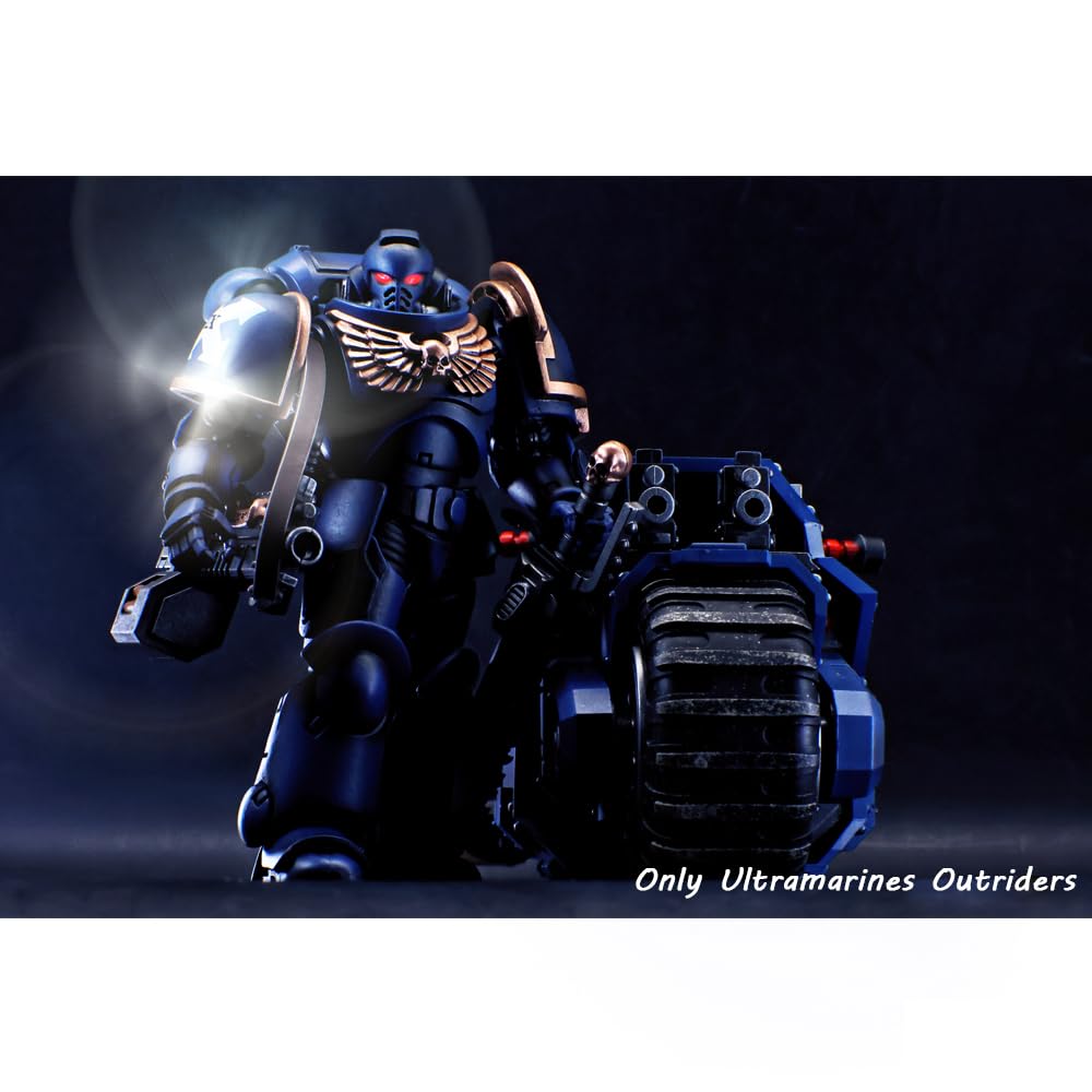 Yizrio Joytoy Warhammer 40K Action Figure 1:18 Ultramarines Motorcycle Outriders Vehicle Model Toy Matching