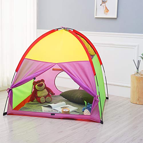 Atdawn Kids Play Tent, Kids Pop Up Tent, Camping Playground, Indoor/Outdoor Children Playhouse For Boys And Girls, Rainbow Color