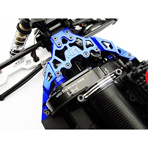 Hot Racing YET14U06 Aluminum Front Upper Chassis Bulkhead Clip (Blue) - Axial Ye