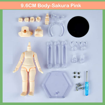 Xidondon 1/12 Scale Bjd Doll Body 9.6Cm/11Cm Ymy2 Body Action Figures Replacement Body Doll Accessories (Sakura Pink,9.6Cm)