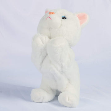 Smalody Interactive Plush Toys, Novelty Sound Control Electronic Cat Electronic Pets Robot Cat Gift For Children (White)