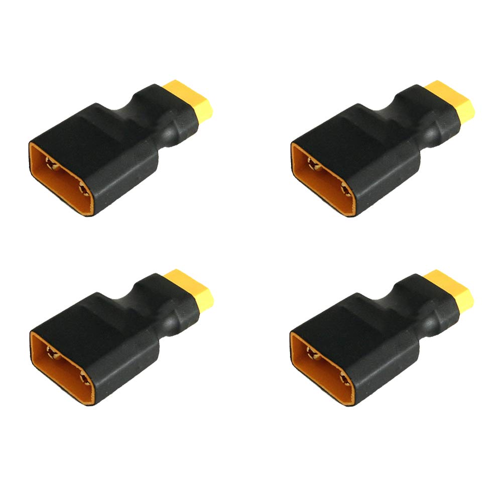 LINSYRC 4-Pack XT60 Plug Female Connector to XT90 Plug Male Connector no Wire Adapter for RC Lipo Battery ESC