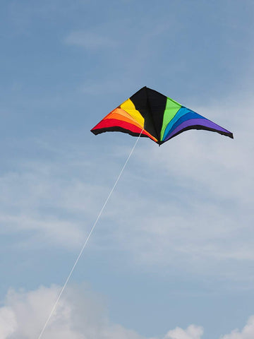 In The Breeze Rainbow Black Delta Kite, 6-Feet, 3093