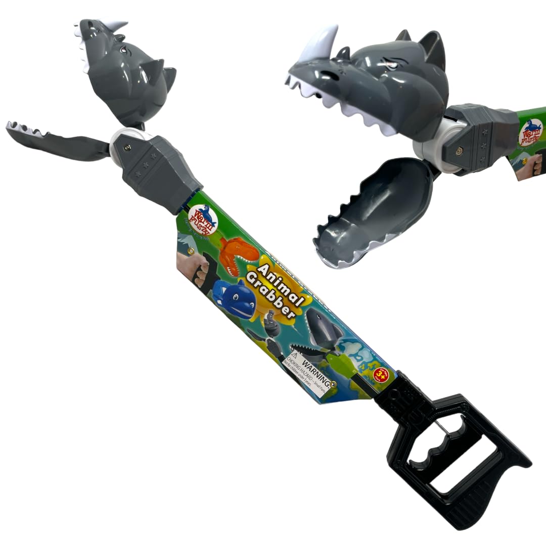 Warm Fuzzy Toys 21 Rhino Grabber Toy - Durable Plastic Hand Grabber For Kids - Perfect For Birthday Gifts, Goodie Bags, Prize