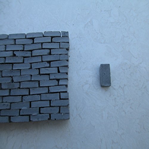 Baenrcy 250Pcs Brick Building Set Dollhouse Miniature Bricks Mini Bricks Model (Grey, 1:35)