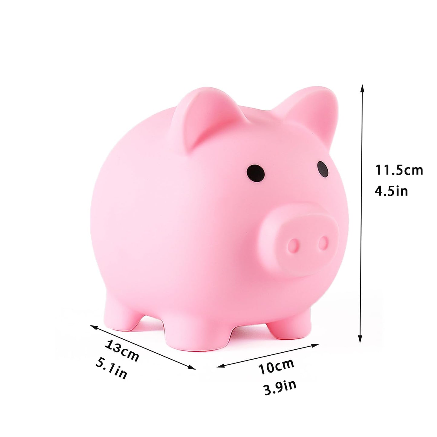 Pandaear Piggy Bank, Unbreakable Cute Plastic Coin Bank For Boys & Girls, Large Money Saving Bank, Shatterproof Pig Money Box, F