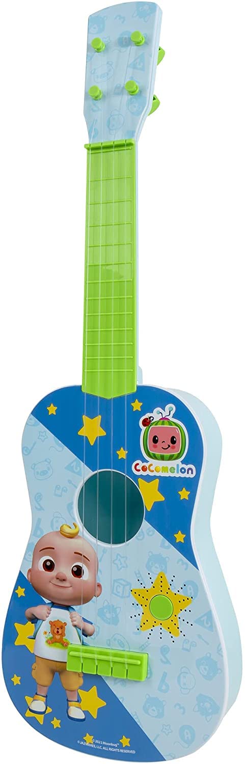 CoComelon Musical Guitar by First Act, 23.5 Kids Guitar - Plays Clips of The Finger Family Song - Musical Instruments for Kid