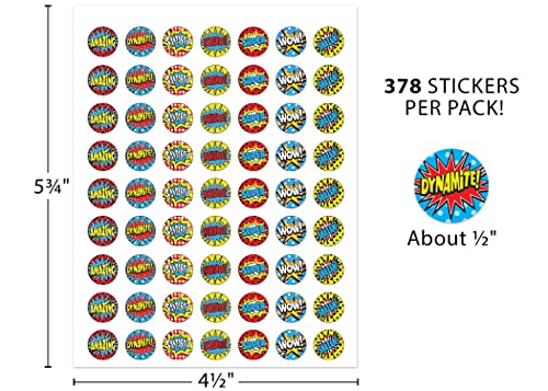 Teacher Created Resources Superhero Mini Stickers, 378 Pieces