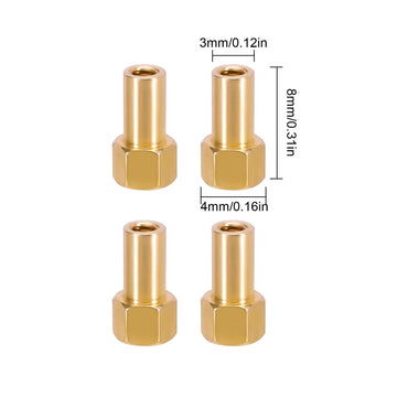 INJORA RC Brass Extended Hex Wheel Hubs for 1/24 RC Crawler Car Axial AX24 SCX24 90081 Upgrade Parts