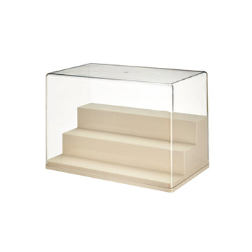 Display Case for Minifigures Action Figures Blocks, Display Box for PopMart Sonny Angel Figures with Three Layers of Stairs, Gif