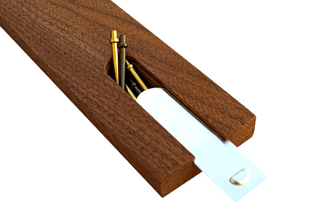 Alex Cramer Spinner Domino Set - Caramel Leather Case, 28 Double Six Dominoes, Model 444, Travel-Friendly