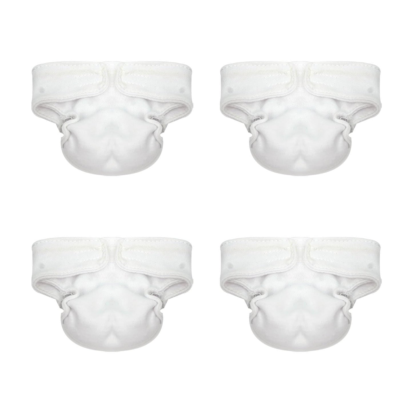 MYREBABY 4 Pieces Baby Doll Diapers Doll for 5-7 Inch Dolls New Born Baby Reusable Doll Diapers Doll Accessories(White)