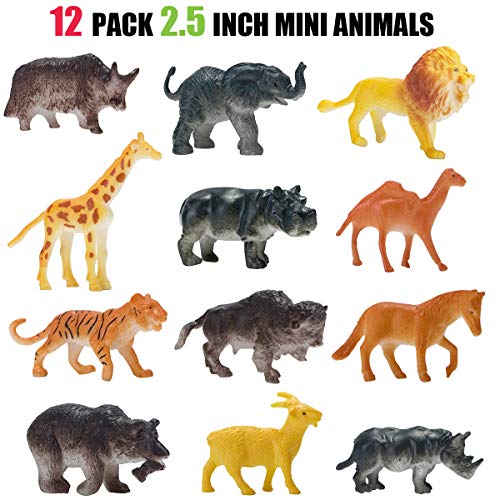 24Pcs Jumbo Safari & Zoo Animals Figures, Realistic Plastic Animal Toys Set For Kids 1 2 3, Lion, Elephant, Perfect For Play, Education, Baby Shower Decor,Party Supplies Cake Topper
