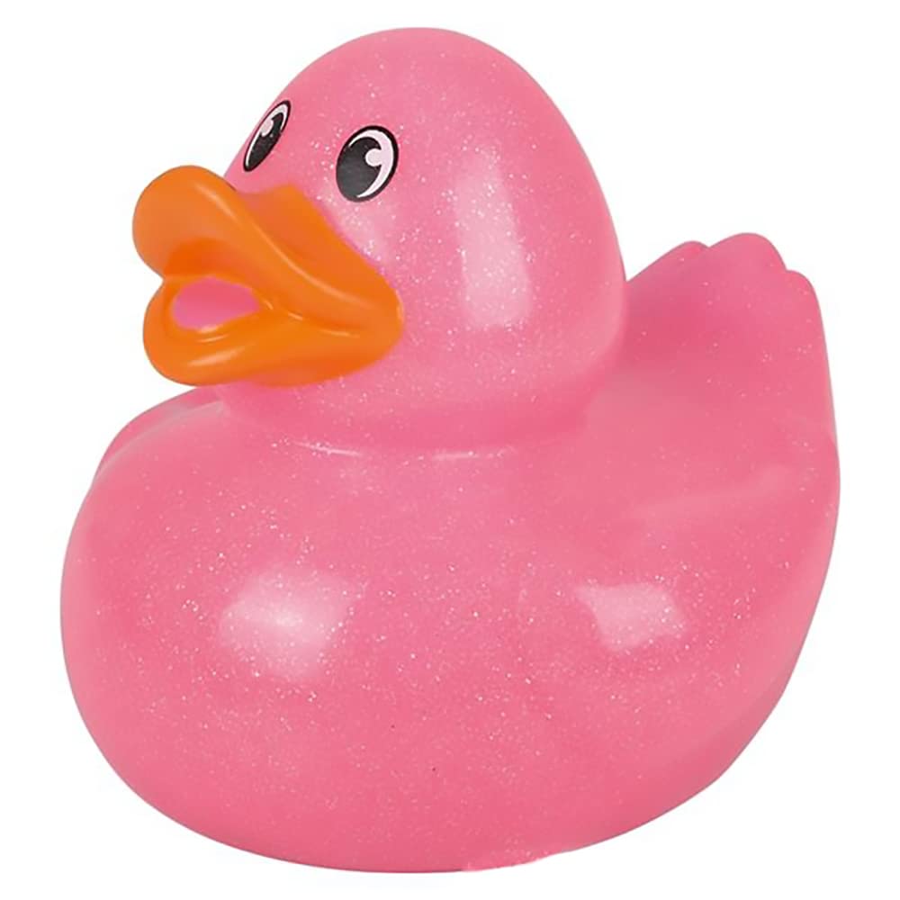 The Dreidel Company Glitter Rubber Duck Toy With Sound Assortment Duckies For Kids, Bath Birthday Gifts Baby Showers Summer Beach And Pool Activity, 6' (Single)