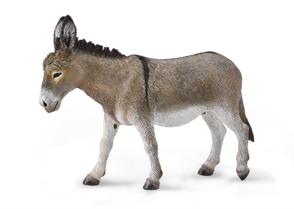 Collecta Donkey Toy Model 88934, Grey Plastic, Realistic Farm Animal Figurine