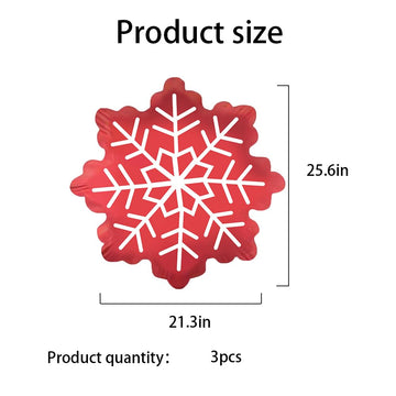 Hadckja Red Snow Balloons Christmas Balloons Snow Foil Balloons For Christmas-Themed Party Birthday Party Supplies Decorations P