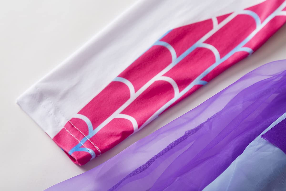 Ruikajia Tutu Costume For Girls Spider-Man Spider-Gwen Dress Girls Cosplay Dresses (White, 10 Years)