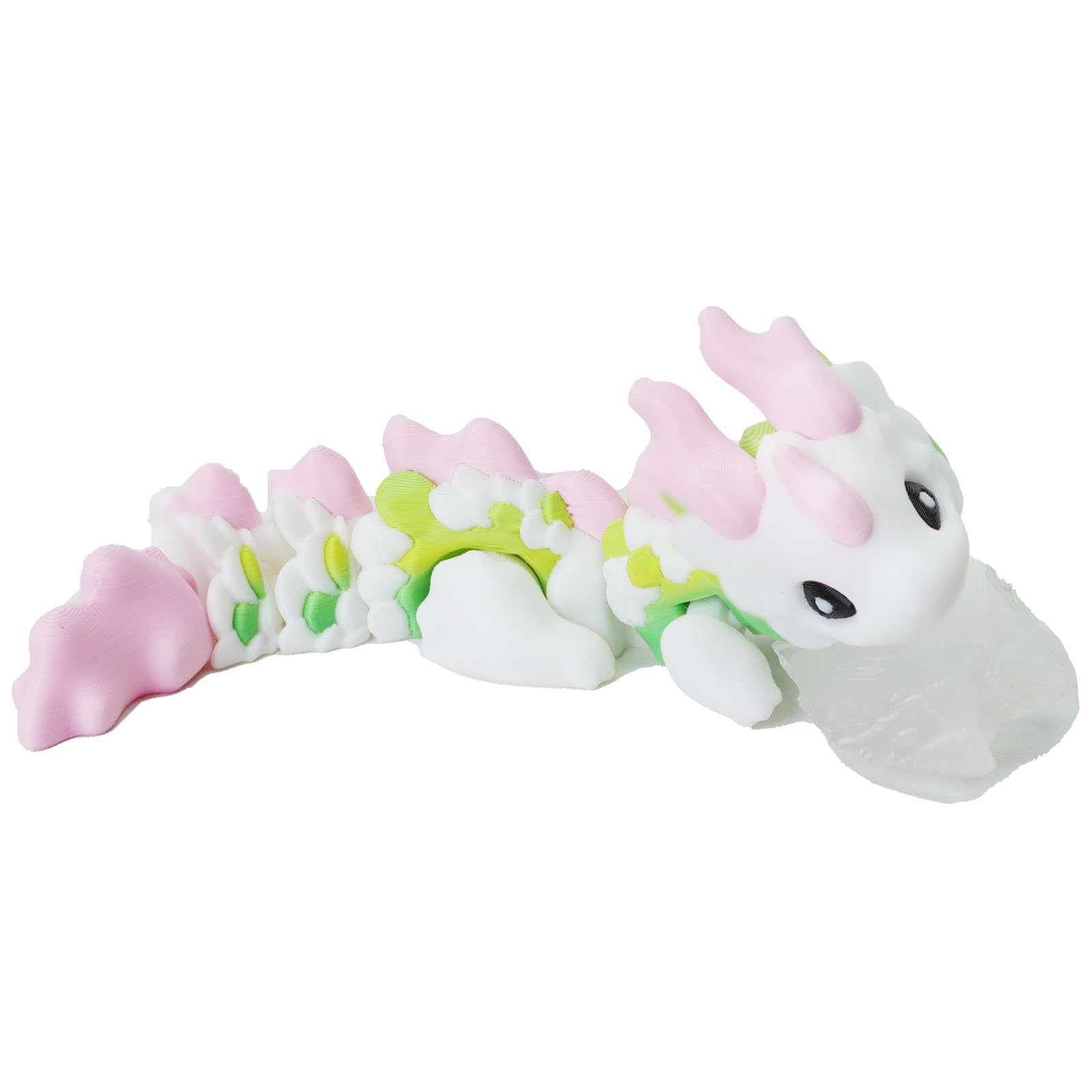 UXBSTM Articulated 3D Printed Dragon Toy, 6-inch, Blossom Pink