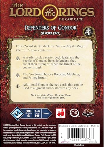 Fantasy Flight Games The Lord of the Rings Card Game Starter Deck - Cooperative Strategy Game for 1-4 Players, Ages 14+, Various Colors