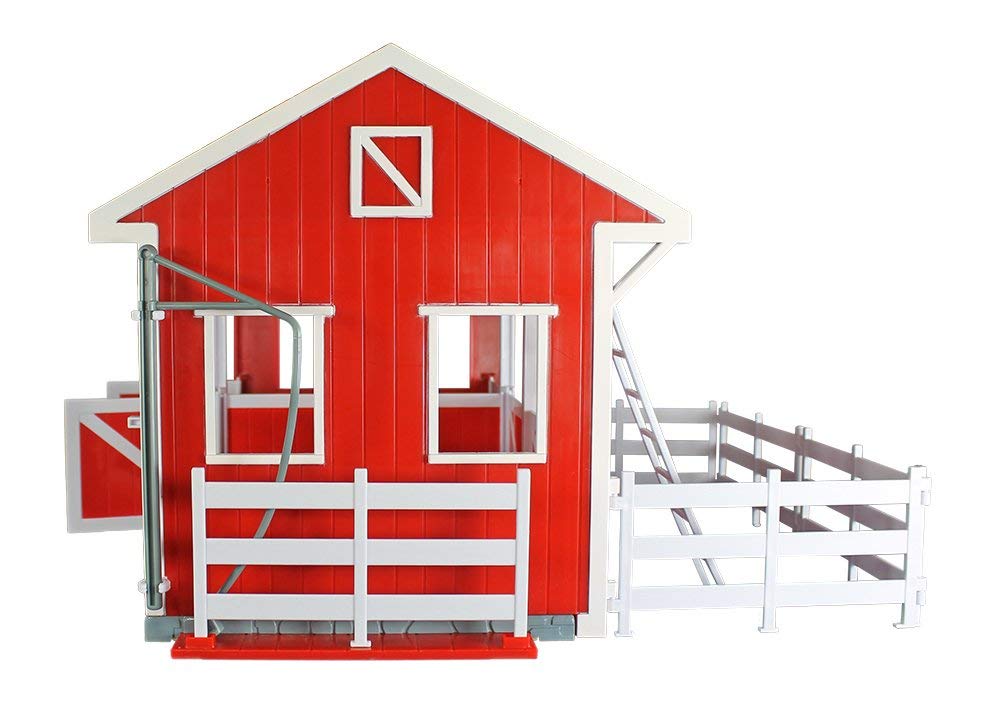Breyer Freedom Series (Classics) Spring Creek Horse Stable Set | 15'' X 9.5'' X 12'' | 1:12 Scale | Red And White | Model #698