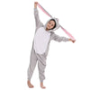 Lobujou Kids Onesie Costume For Boys Girls Halloween Animal Cosplay One Piece Flannel Hooded Gray Rabbit Xl