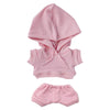 niannyyhouse 15cm Plush Doll Clothes Elastic Solid Sportswear Suits Hoodie Pants Soft Stuffed Plush Toy Dress Up Accessories (Pi