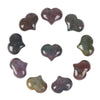 Natural Multi-Color Indian Agate Gemstone Healing Crystal 1 Inch Mini Puffy Heart Pocket Stone Iron Gift Box (Pack Of 10)