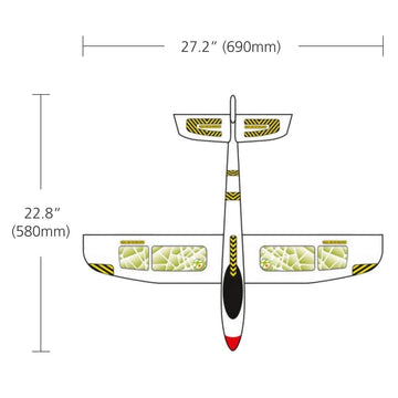 Haba Terra Kids Maxi Hand Glider With Boomerang Setting - Easy To Assemble 22' Sturdy Styrofoam Airplane With Decals