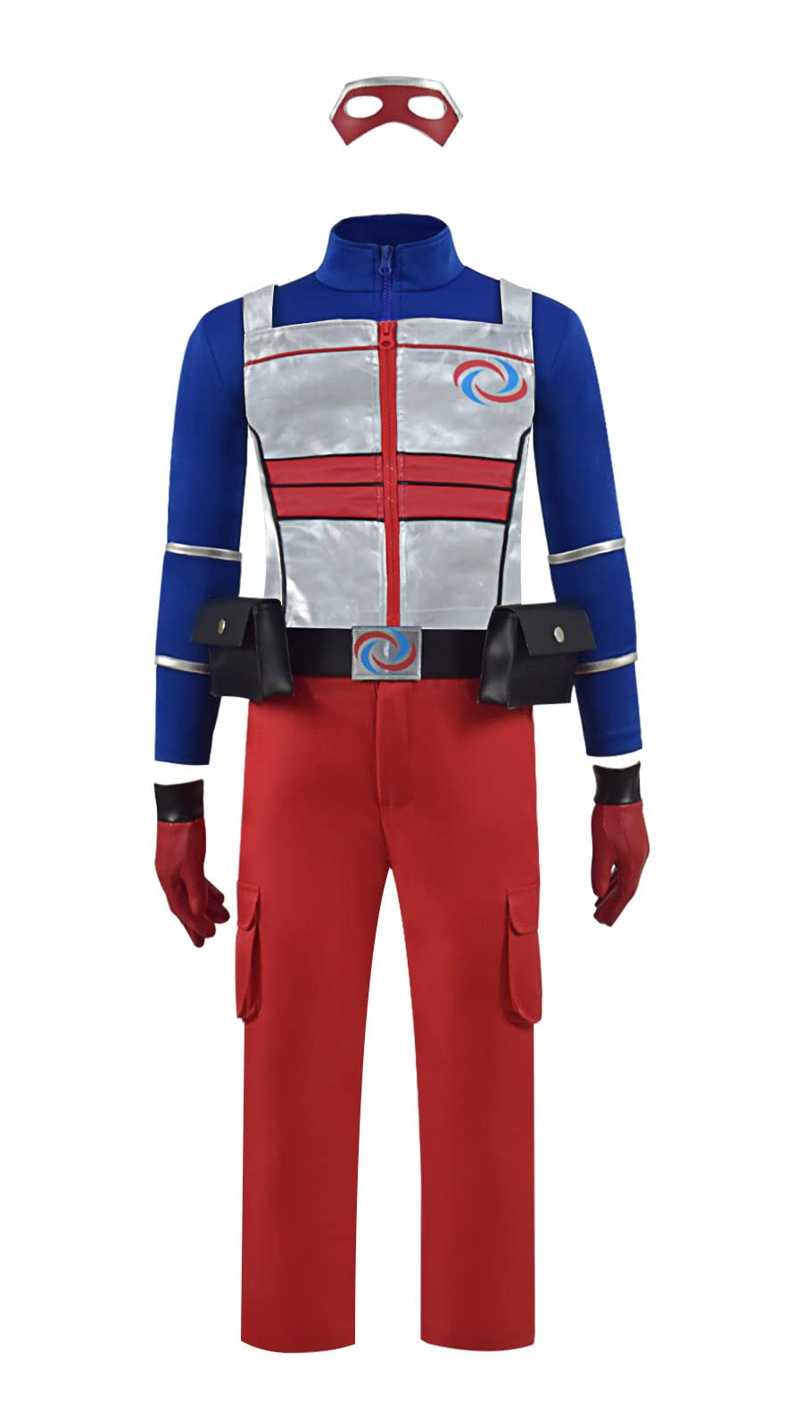 Zasveom Henry Danger Costume For Kids Superhero Danger Cosplay Suit With Mask Gloves Accessories For Halloween (Blue, X-Large)