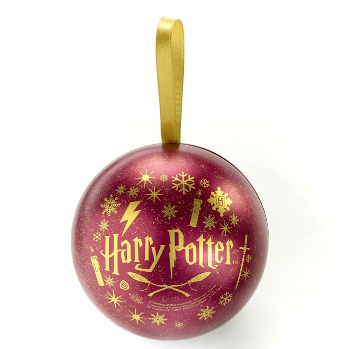 Harry Potter Hogwarts Crest Red Bauble With Time Turner Necklace
