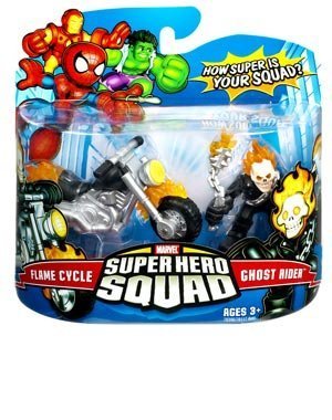 Marvel Super Hero Squad Ghost Rider And Flame Cycle 3-Inch Scale Figure 2-Pack