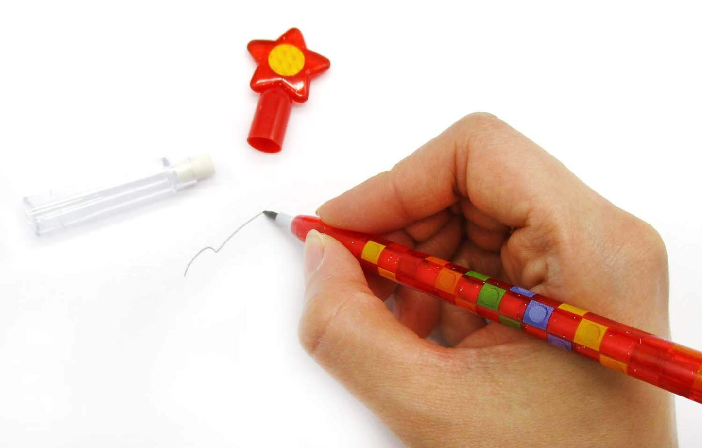 Tiny Mills 24 Pcs Building Blocks Brick Multi Point Stackable Pencil with Eraser for Brick Birthday Party Favor Prize Carnival G