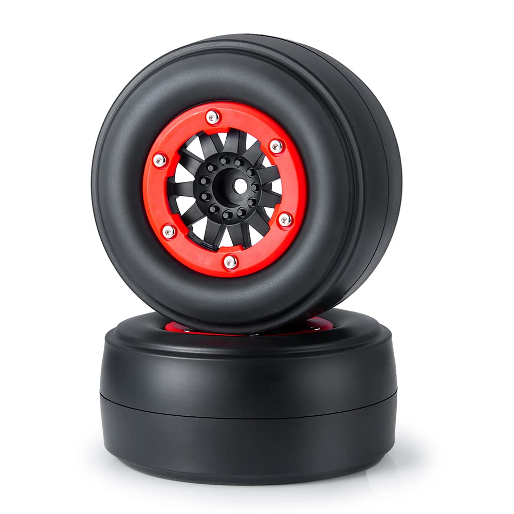 WEFEINO 2Pcs Rear 2.2/3.0'' Drag Racing Wheel Tires for 1:10 22S No-prep Drag Racing RC Car Short Course Slash