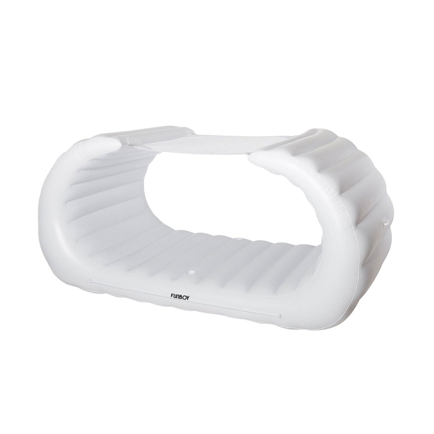 Funboy Giant Inflatable Luxury Bali Lounger Cabana Pool Float In White, Floating Bed, Two Cup Holders, Removable Shade, Luxury Float For Summer Pool Party And Entertainment