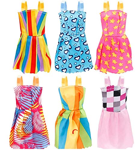 Janyun 73Pcs Dolls Fashion Set For Dressing Up Dolls, Included 18Pcs Wedding Party Outfits Clothes And 55Pcs Doll Accessories Shoes Bags Necklace Girls' Gifts