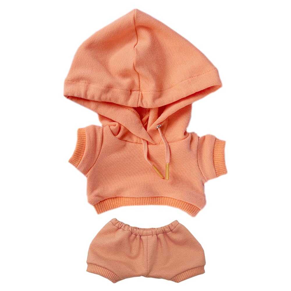Niannyyhouse 10Cm Plush Doll Clothes Elastic Solid Sportswear Suits Hoodie Pants Soft Stuffed Plush Toy Dress Up Accessories (Or