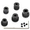 5-Pack Black Steel Metal 32P 5mm Pinion Motor Gear Sets 13T 14T 15T 16T 17T Compatible with HPI Kyosho Losi Axial Tamiya 1/8 1/1