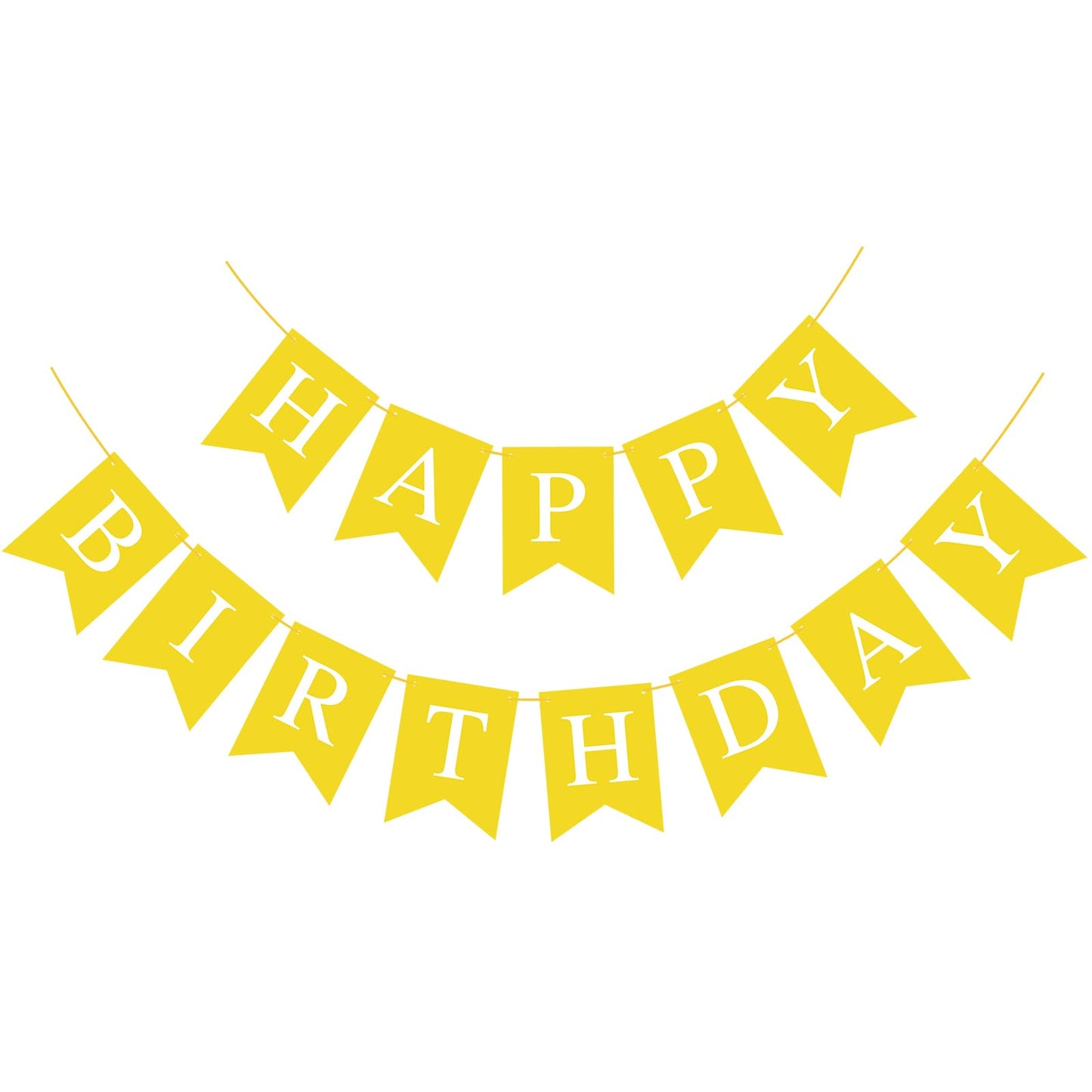Yellow Happy Birthday Banner Sign For Backdrop Yellow Themed Birthday Party Decorations For Boys Girls Kids Party Banner Garland Bunting Flag Tea Party Supplies Wall Decor Yard Decorations