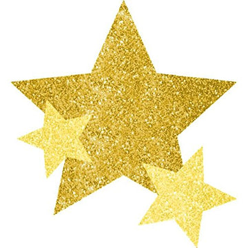 Amscan Stars Assorted Glitter Self-Adhesive Body Jewelry, 5' X 3 1/2' (Pkg. Size), Gold