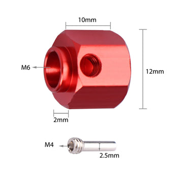 Aimrock Aluminum 12Mm Hex Wheel Hubs 10Mm Offset Spacers Adapters For 1/10 Trx4 Trx6 Rc Crawler Truck (Red, 10Mm)