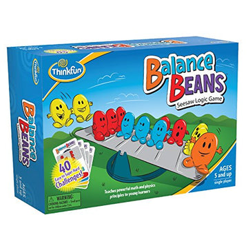 ThinkFun Balance Beans Math Game - Engaging Pre-Algebra Puzzle for Kids, 9.25" x 2.75" x 6.5", Multi Color, Model 44001140