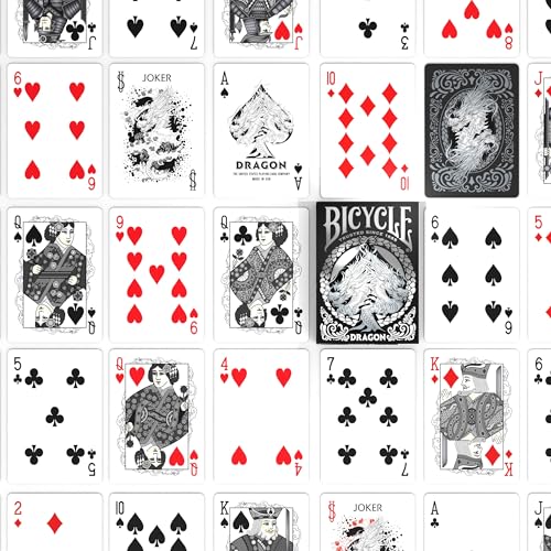 Bicycle Black Dragon Silver Foil Premium Playing Cards, 1 Deck
