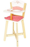 Hape Wooden Highchair For Babydoll| Fits Dolls Up To 20 Inch| Wooden Doll Play Furniture For Kids