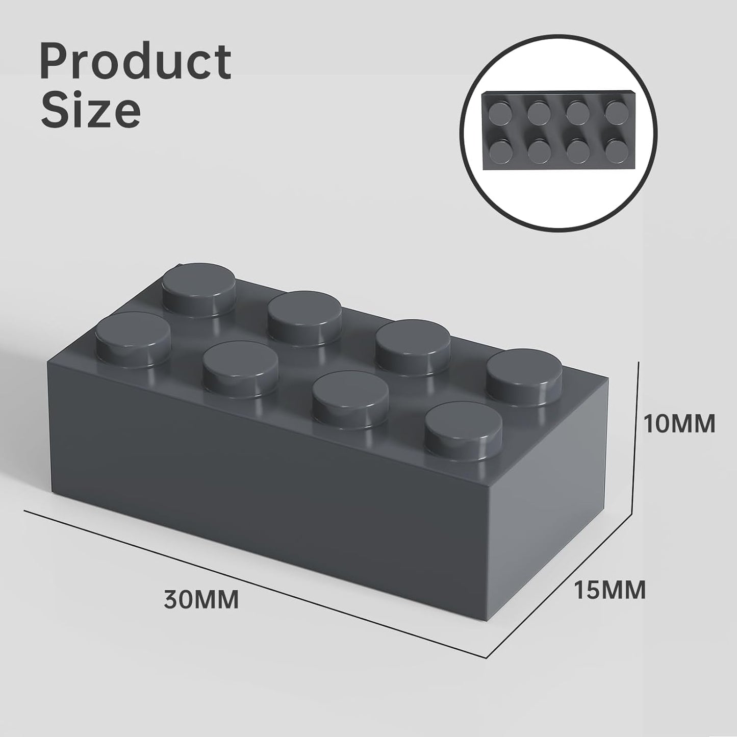 100 Piece Dark Gray Bricks Bulk, Gray 2X4 Building Bricks Flat, Compatible With Lego Parts And Pieces: 2X4 Grey Bricks(Color: Da
