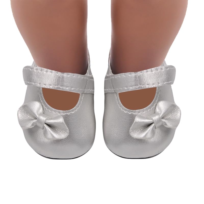 MSYO 19 Pcs Doll Shoes & Accessories for 18 Inch Dolls,7 Pairs Seasonal Styles with Doll Snow Boots/Sandals/Sequins/Shoes/ Socks