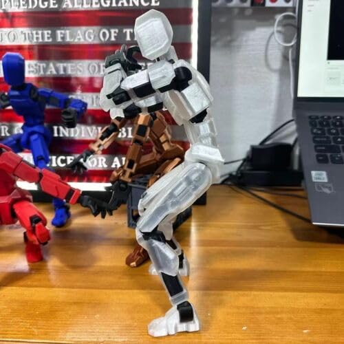 Feetcant Titan 13 Action Figure 2024 New Lucky Robot 13 Action Figures 3D Printed Action Figures for Boys Dummy Robot 13 Action Toy Movable Joints Action Figure (Transparent-1pc)