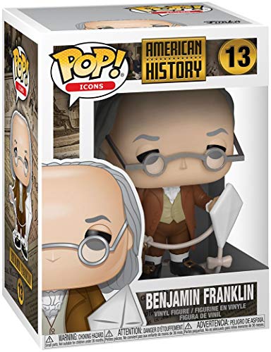 Funko Pop! Icons History - Benjamin Franklin 3.75" Tall Multicolor Resin Collectible, Model FK41709