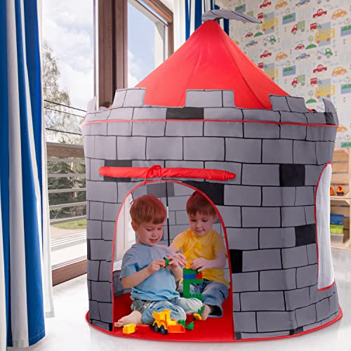 Play22 Kids Play Tent Knight Castle - Portable Kids Tent - Kids Pop Up Tent Foldable Into Carrying Bag - Childrens Play For Indoor & Outdoor Use - Kids Playhouse Best Gift For Boys & Girls